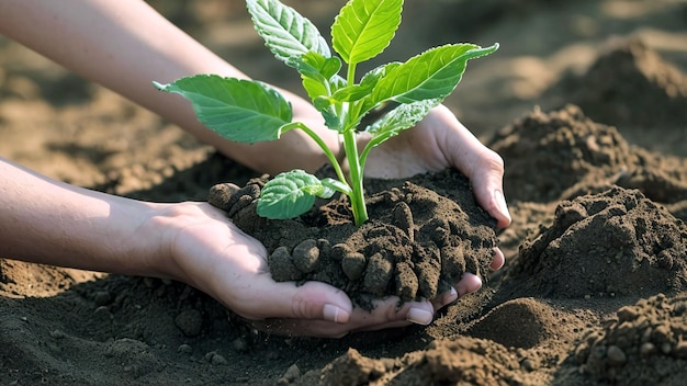 植物を手に持つ人