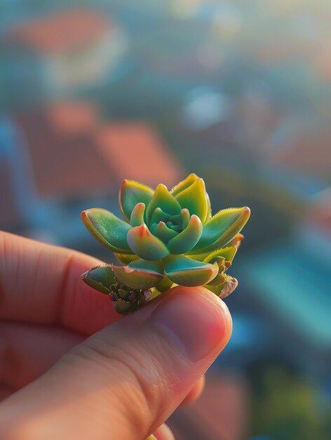 Photo a person holding a small plant that has the name  on it