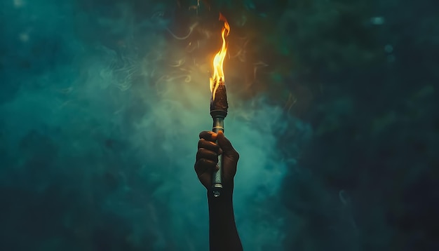 A person holding a torch in their hand