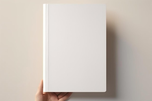 a person holding a white book in their hand