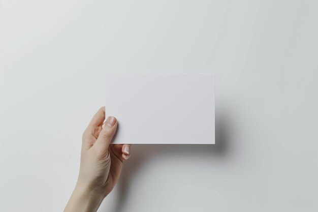 a person holding a white card in their hand