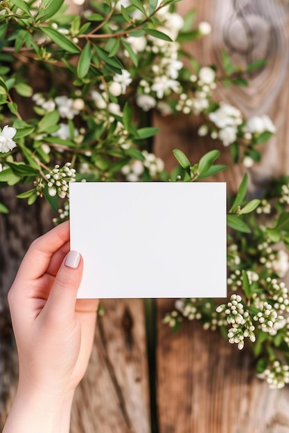 a person holding a white card in their hand