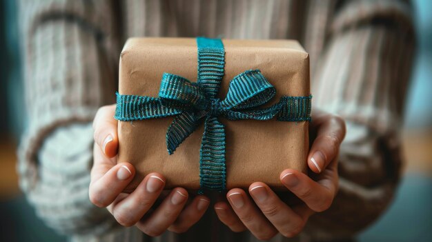 Person Holding Wrapped Present