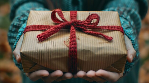 Person Holding Wrapped Present