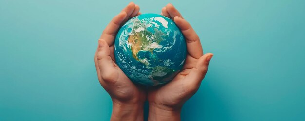 a person holds a globe with the words  earth  on it