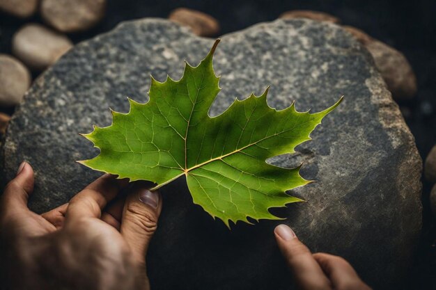 a person holds a leaf that has fallen from a tree