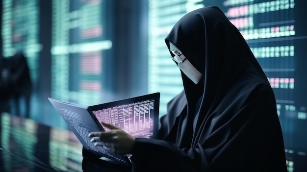 Person in Hooded Jacket Using Computer