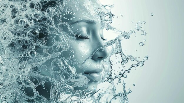 Foto persona in uno spruzzo d'acqua