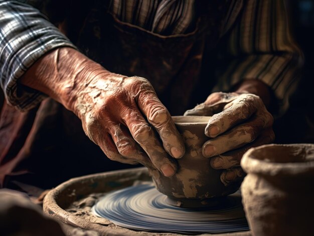 a person is holding a cup that has the hands on it