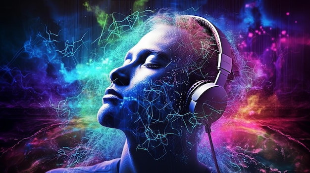 Person Listening to Music With Headphones On