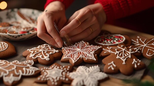 Photo a person making a cookie