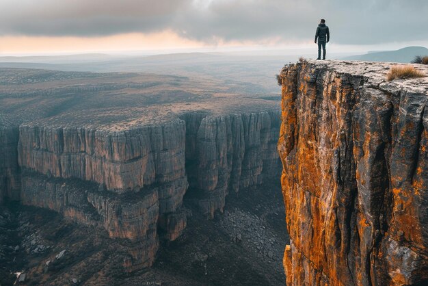 A person on mountain edge