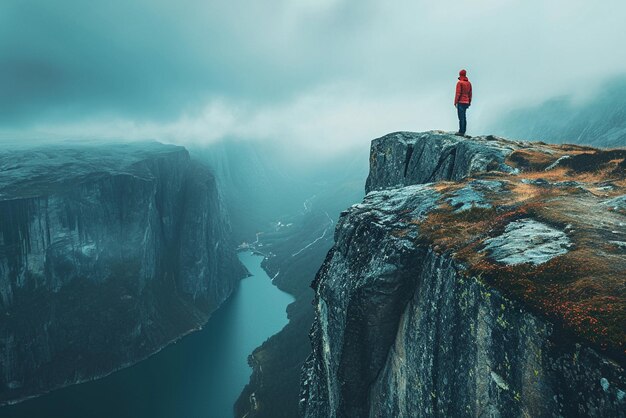 A person on mountain edge