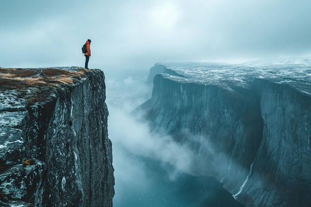 A person on mountain edge