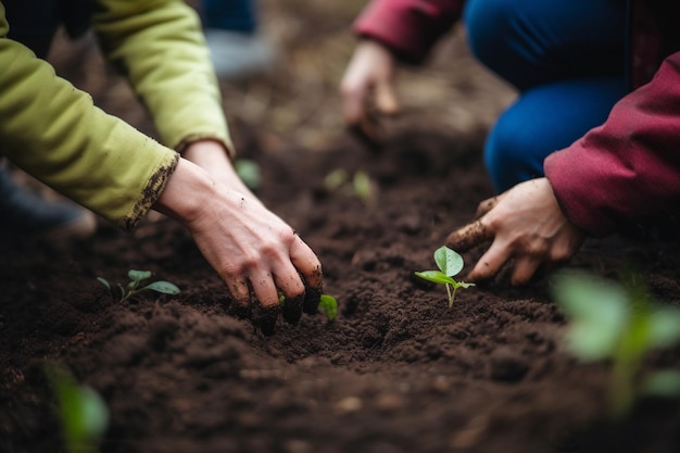 Person planting a plant Generative AI