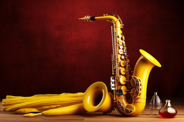 A person playing the accordion with a banana strap