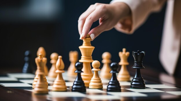 A person playing chess