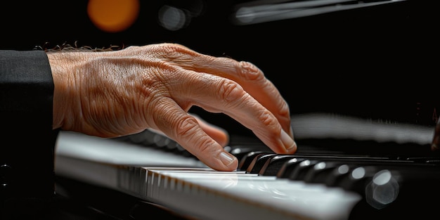 Photo person playing piano close up