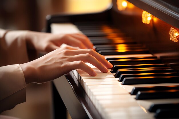 Photo a person playing a piano