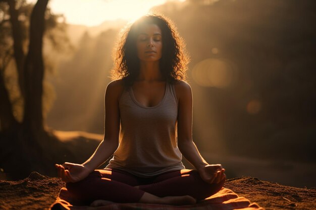 Person practicing yoga meditation