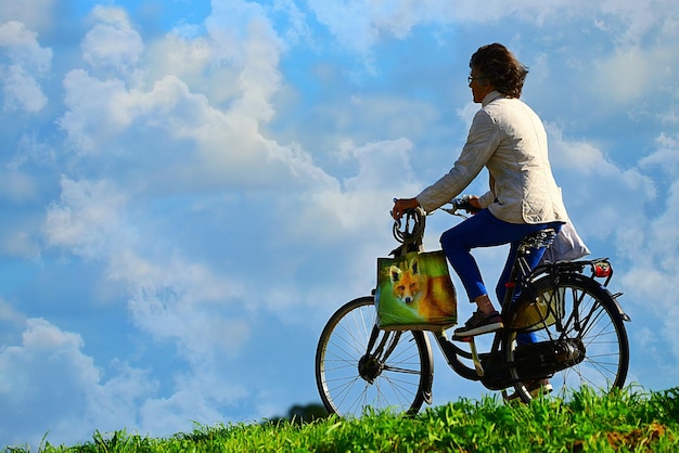 Person riding a bicycle