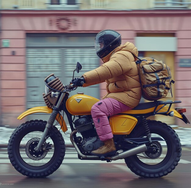 Person Riding Motorcycle on City Street