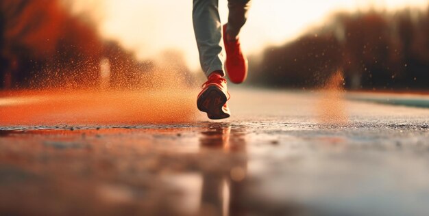 a person running on roads