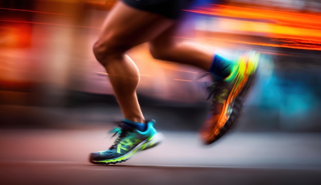 A person running with a blurry background