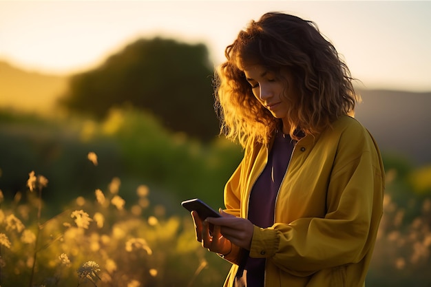 Person Serene Meadow Soft Light