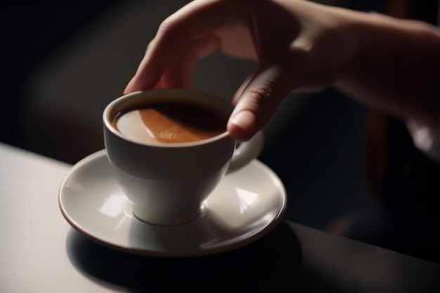 Person serving coffee cup Generate Ai