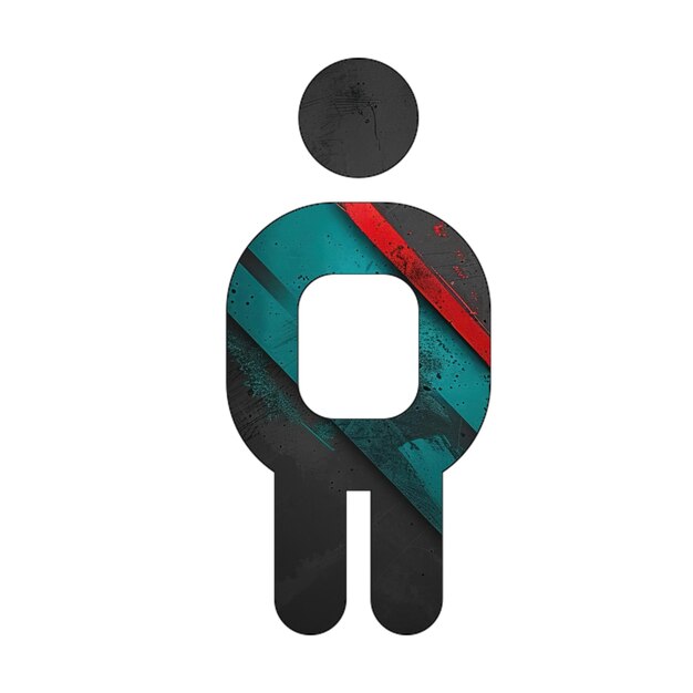 person simple icon diagonal black green red