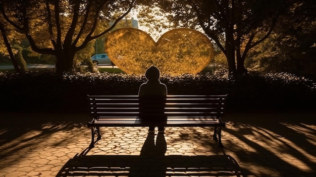 A person sitting on a bench in a park