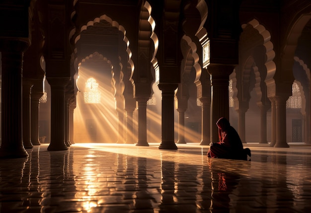 Person Sitting on Floor in Building A Serene Moment of Rest and Reflection