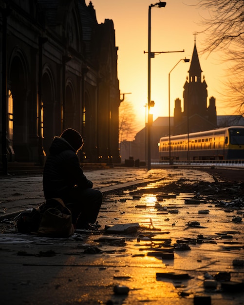 a person sitting on the ground