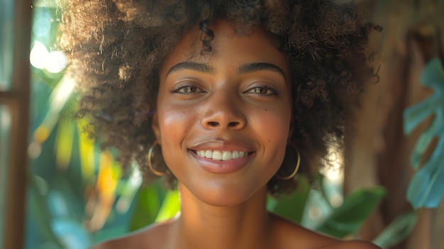 Person Smiling Broadly Closeup