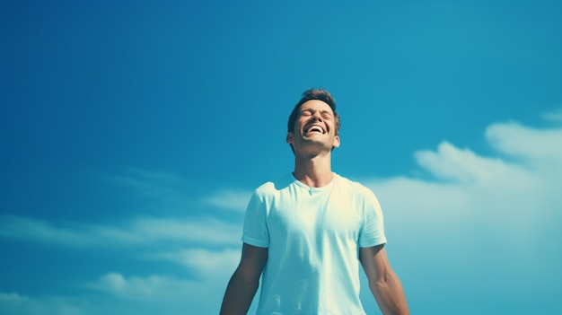 A person standing on a background