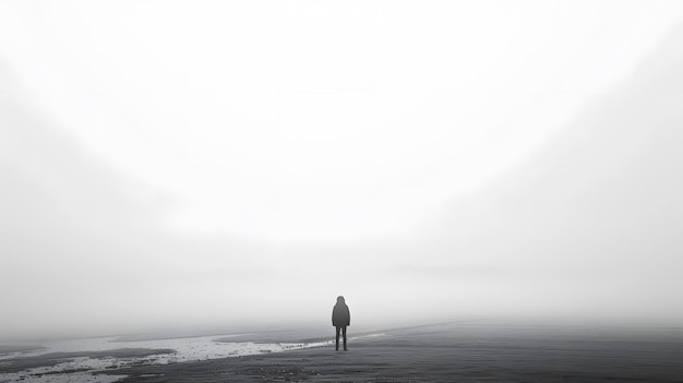 a person standing on a beach with the text   on it