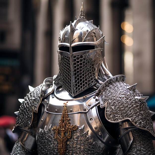 Photo a person in a suit of armor
