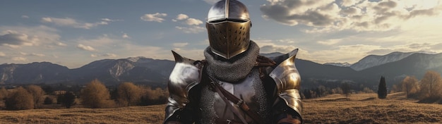 a person in a suit of armor