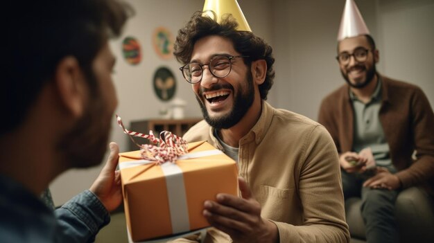 Person Super Happy Receiving a Birthday Gift