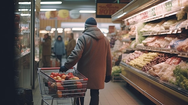 person in supermarket Generative ai