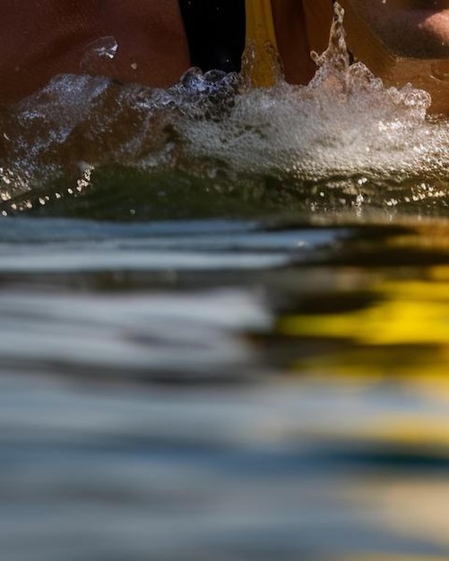 Premium Photo | Person swimming against strong current