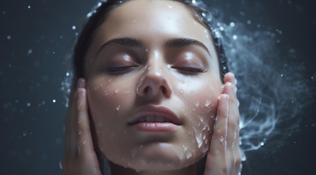 Photo a person taking a shower