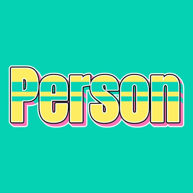 Foto person typography vintage 90s 3d design giallo rosa testo sfondo foto jpg