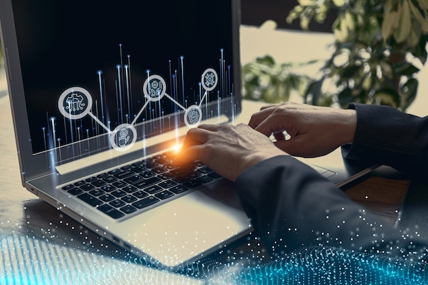 person using ai tool at job