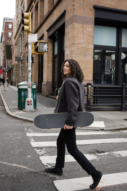 Person using eco transport in new york