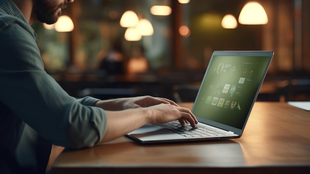 a person using laptop on the desk