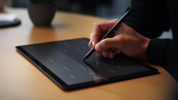 Photo a person using a tablet