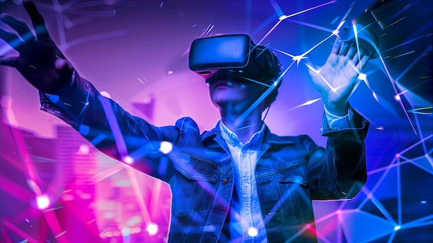 a person using vr and ar googles