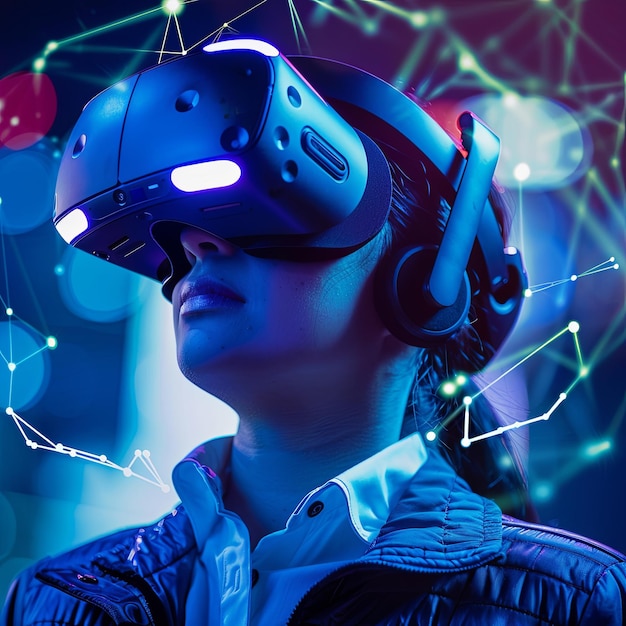 a person using VR and AR googles